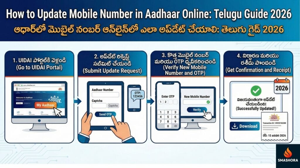How to Update Mobile Number in Aadhaar Online: Telugu Guide 2026 1 Update Mobile Number in Aadhaar Online