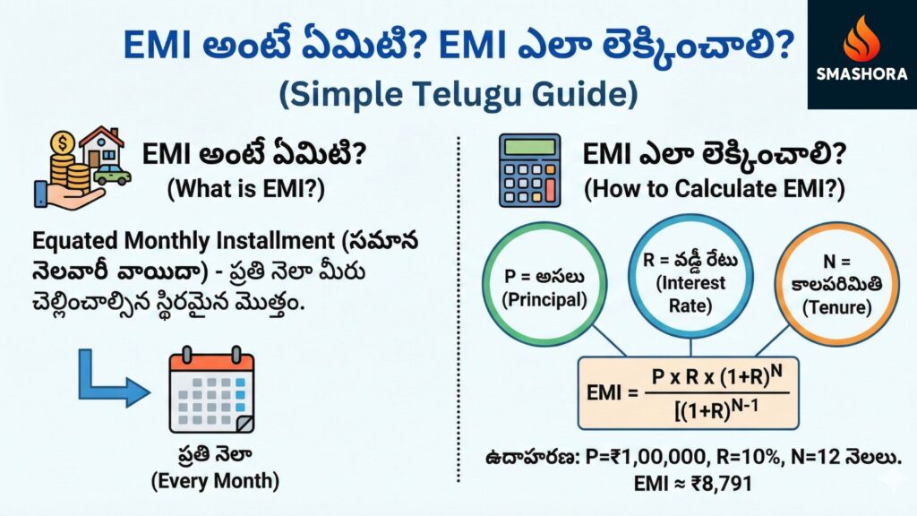 EMI అంటే ఏమిటి? EMI ఎలా లెక్కించాలి? (Simple Telugu Guide) 1 EMI meaning in Telugu